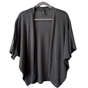 Lock & Love Womens L Boho Chic Lightweight Short Sleeve Dolman Cardigan Gray